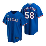 Mens Texas Rangers #58 Drew Anderson Alternate Royal Jersey Gift For Rangers Fans