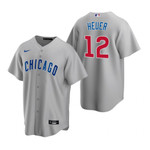 Mens Chicago Cubs #12 Codi Heuer Road Gray Jersey Gift For Cubs Fans