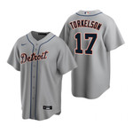 Mens Detroit #17 Spencer Torkelson Road Gray Jersey Gift For Tigers Fans