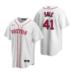 Mens Boston Red Sox #41 Chris Sale Alternate White Jersey Gift For Red Sox Fans