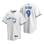 Mens Toronto Blue Jays #9 John Olerud Retired Player White Jersey Gift For Blue Jays Fans