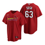 Mens St. Louis Cardinals #63 Edmundo Sosa Alternate Red Jersey Gift For Cardinals Fans