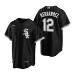 Mens White Sox #12 Cesar Hernandez Black 2020 Alternate Jersey Gift For White Sox Fan