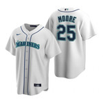 Mens Seattle Mariners #25 Dylan Moore 2020 Home White Jersey Gift For Mariners Fans