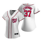 Womens Washington Nationals #37 Stephen Strasburg 2020 White Jersey Gift For Nationals Fans