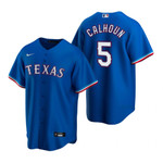 Mens Texas Rangers #5 Willie Calhoun Alternate Royal Jersey Gift For Rangers Fans