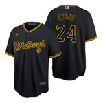 Mens Pittsburgh Pirates #24 Phillip Evans 2020 Baseball Black Jersey Gift For Pirates Fans