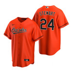 Mens Baltimore Orioles #24 Dj Stewart 2020 Alternate Orange Jersey Gift For Orioles Fans