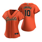 Womens San Francisco Giants #10 Evan Longoria 2020 Orange Jersey Gift For Giants Fans