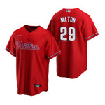 Mens Philadelphia Phillies #29 Nick Maton 2020 Alternate Red Jersey Gift For Phillies Fans