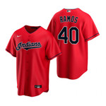 Mens Cleveland Baseball #40 Wilson Ramos 2020 Alternate Red Jersey Gift For Cleveland Baseball Fans