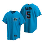 Mens Miami Marlins #5 Jon Berti 2020 Blue Jersey Gift For Marlins Fans