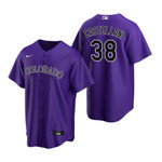 Mens Colorado Rockies #38 Ryan Castellani Alternate Purple Jersey Gift For Rockies Fans