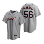 Mens Detroit #56 Spencer Turnbull Road Gray Jersey Gift For Tigers Fans