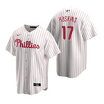 Mens Philadelphia Phillies #17 Rhys Hoskins 2020 Home White Jersey Gift For Phillies Fans