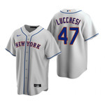 Mens New York Mets #47 Joey Lucchesi 2020 Road Gray Jersey Gift For Mets Fans