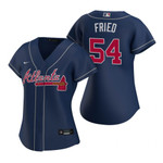 Women'S Atlanta Braves #54 Max Fried Navy 2020 Alternate Jersey Gift For Atlanta Braves Fan