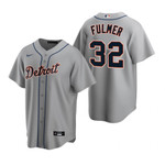 Mens Detroit #32 Michael Fulmer Road Gray Jersey Gift For Tigers Fans