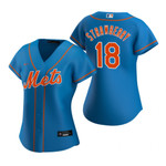 Womens New York Mets #18 Darryl Strawberry 2020 Royal Blue Jersey Gift For Mets Fans