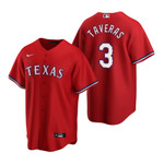 Mens Texas Rangers #3 Leody Taveras Alternate Red Jersey Gift For Rangers Fans