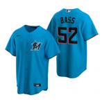 Mens Miami Marlins #52 Anthony Bass 2020 Alternate Blue Jersey Gift For Marlins Fans