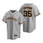 Mens San Francisco Giants #35 Brandon Crawford 2020 Road Gray Jersey Gift For Giants Fans