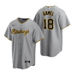 Mens Pittsburgh Pirates #18 Ben Gamel 2020 Road Gray Jersey Gift For Pirates Fans