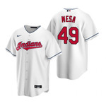 Mens Cleveland Baseball #49 Jose Mesa Retired Player White Jersey Gift For Cleveland Baseball Fans