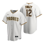 Mens San Diego Padres #12 Steve Finley Retired Player White Jersey Gift For Padres Fans