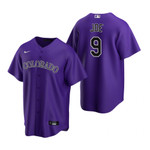 Mens Colorado Rockies #9 Connor Joe Alternate Purple Jersey Gift For Rockies Fans