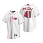 Mens Cincinnati Reds #41 Lou Piniella Retired Player White Jersey Gift For Reds Fans