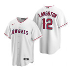 Mens Los Angeles Angels #12 Mark Langston 2020 Retired Player Player White Jersey Gift For Angels Fans
