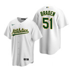Mens Oakland Athletics #51 Dallas Braden 2020 Retired Player White Jersey Gift For Athletics Fans
