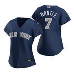 Womens New York Yankees #7 Mickey Mantle 2020 Navy Jersey Gift For Yankees Fans