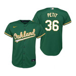 Youth Oakland Athletics #36 Yusmeiro Petit 2020 Alternate Kelly Green Jersey Gift For Athletics Fans