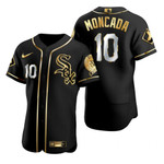 Chicago White Sox #10 Yoan Moncada Mlb Golden Edition Black Jersey Gift For White Sox Fans