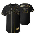 Houston Astros #35 Justin Verlander Mlb 2019 Golden Edition Black Jersey Gift For Astros Fans