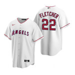 Mens Los Angeles Angels #22 David Fletcher 2020 Home White Jersey Gift For Phillies Fans
