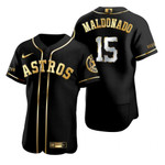 Houston Astros #15 Martin Maldonado Mlb Golden Edition Black Jersey Gift For Astros Fans