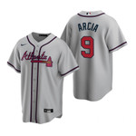 Mens Atlanta Braves #9 Orlando Arcia 2020 Alternate Gray Jersey Gift For Braves Fans