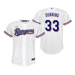 Youth Texas Rangers #33 Dane Dunning 2020 White Jersey Gift For Rangers Fans
