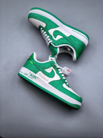 Lv X Nike Air Force 1 07 Low White Green Black Shoes 341524-002