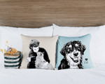 Pet Photo Pillow With Black And White Effect