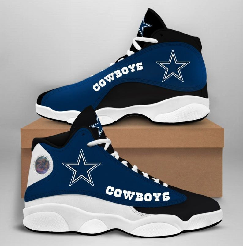 Dallas cowboys nfl big logo football team sneaker 5 for lover air jordan 13 shoes  men and women size  us - men size (us) / 11