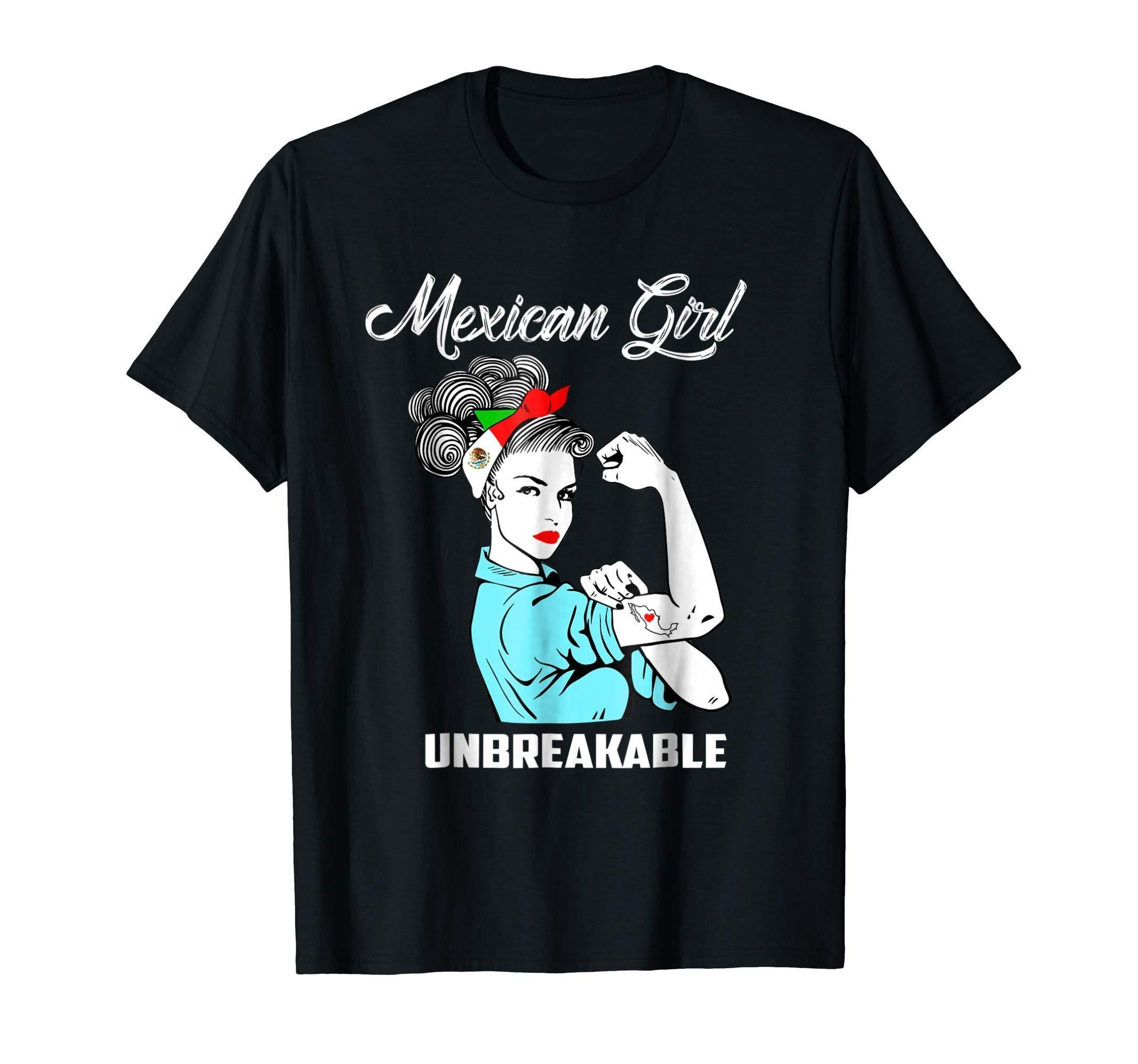 Mexican Girl Unbreakable T-Shirt Heritage Mexico Flag Gift