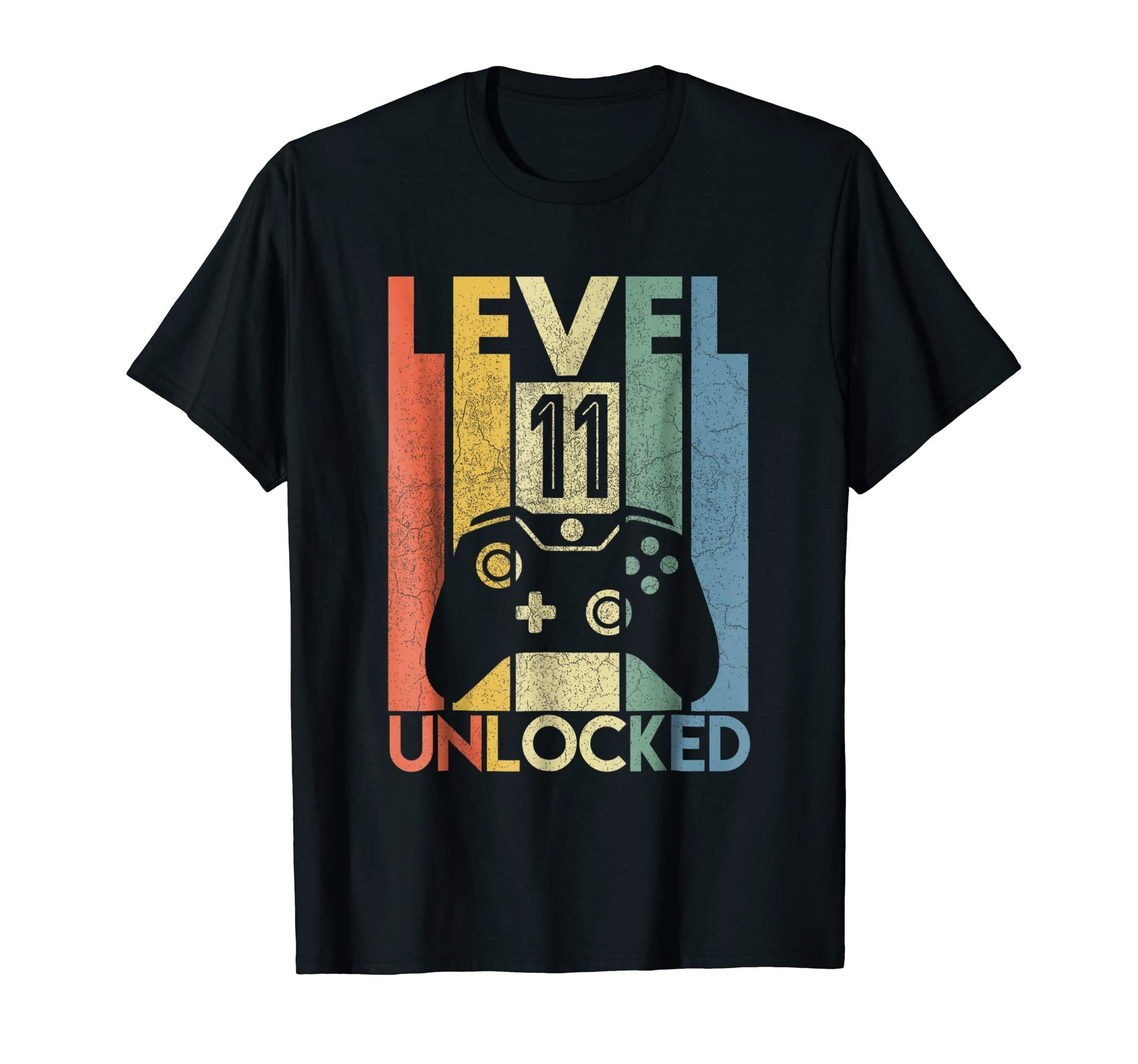 Level 11 Unlocked Shirt Funny Video Gamer 11th Birthday Gift