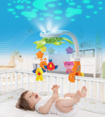KiddoLab Baby Crib Mobile with Lights and Relaxing Music. Includes Ceiling Light Projector with Stars, Animals. Musical Crib Mobile with Timer