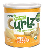 Sprout Organic Baby Food, Sprout Organic Curlz Toddler Snacks, White Cheddar, 1.48 Ounce (1 Count) Canister