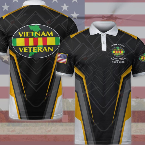 Custom Name Vietnam Veteran Polo Shirt