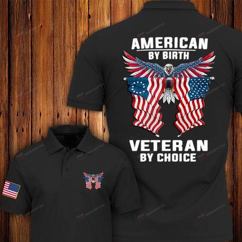 American By Birth Veteran By Choice Veteran Premium Polo Shirt